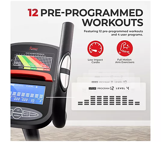 Sunny Health Fitness Smart Elliptical Machine