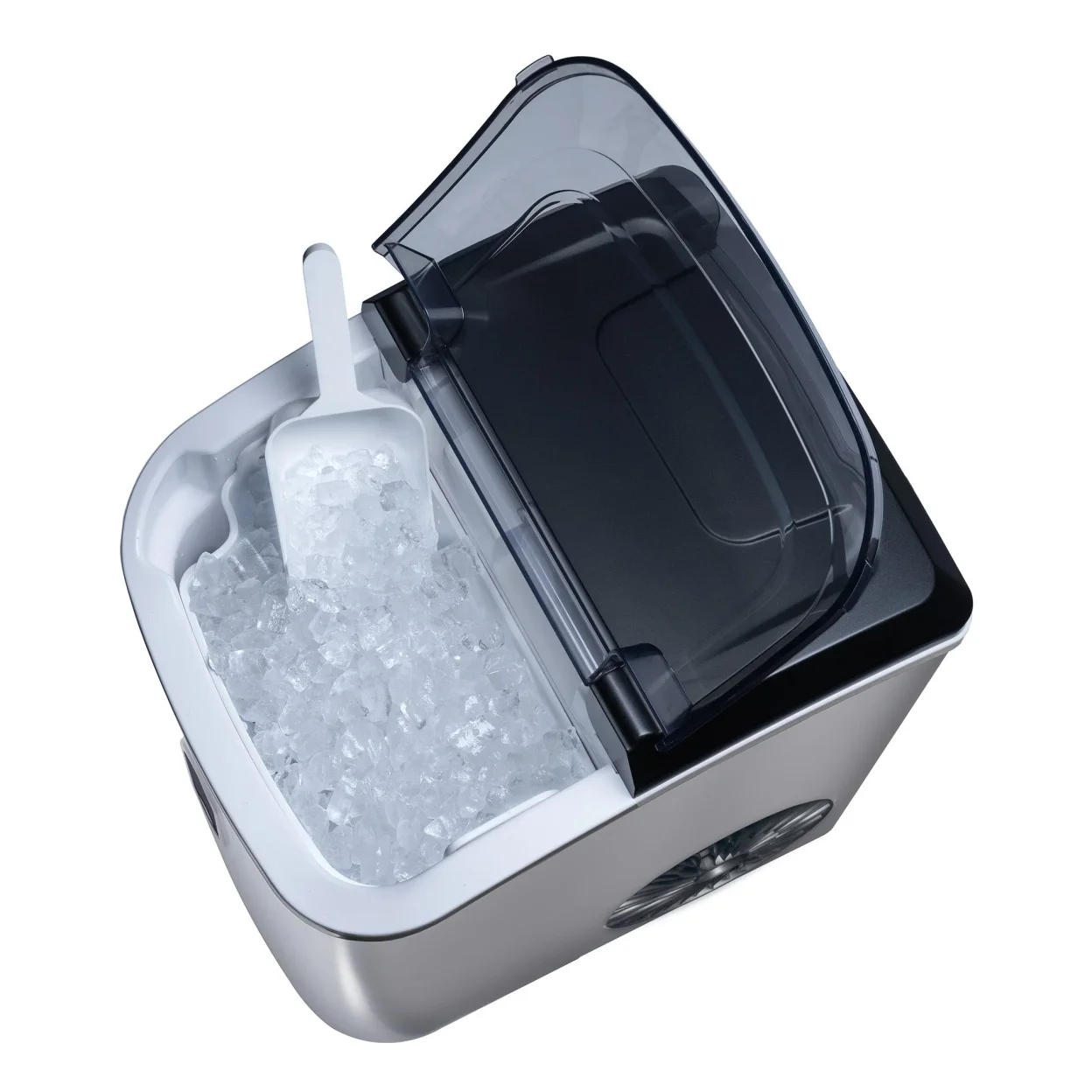 Newair 26 lbs. Countertop Nugget Ice Maker, Large Ice Viewing Window, Self-Cleaning Button and Easy-Pour Waterspout, Perfect for Cocktails, Smoothies, Soda and More