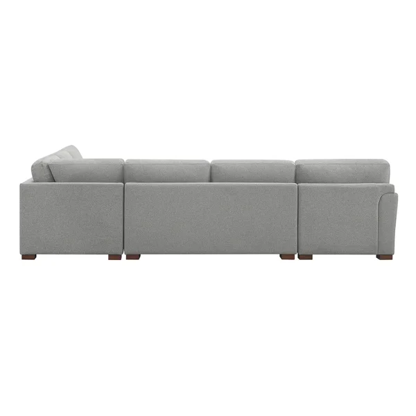 Thomasville Langdon Fabric Sectional with Chaise and Storage Ottoman, Gray