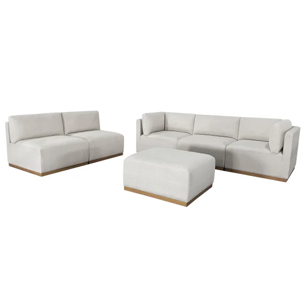 Henredon Murphy Fabric Modular Sectional with Ottoman