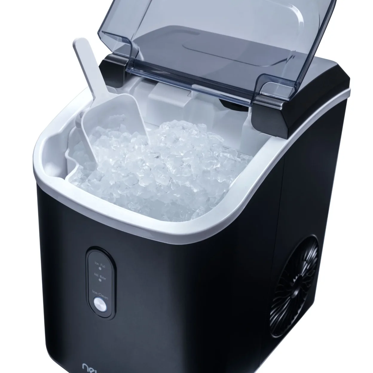 Newair 26 lbs. Countertop Nugget Ice Maker, Large Ice Viewing Window, Self-Cleaning Button and Easy-Pour Waterspout, Perfect for Cocktails, Smoothies, Soda and More