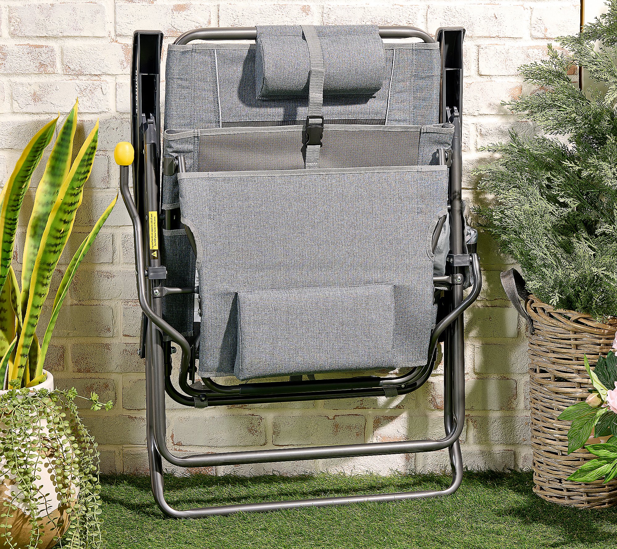 GCI Outdoor Legz Up Folding Lounge Chair with Leg Rest & Backpack Straps