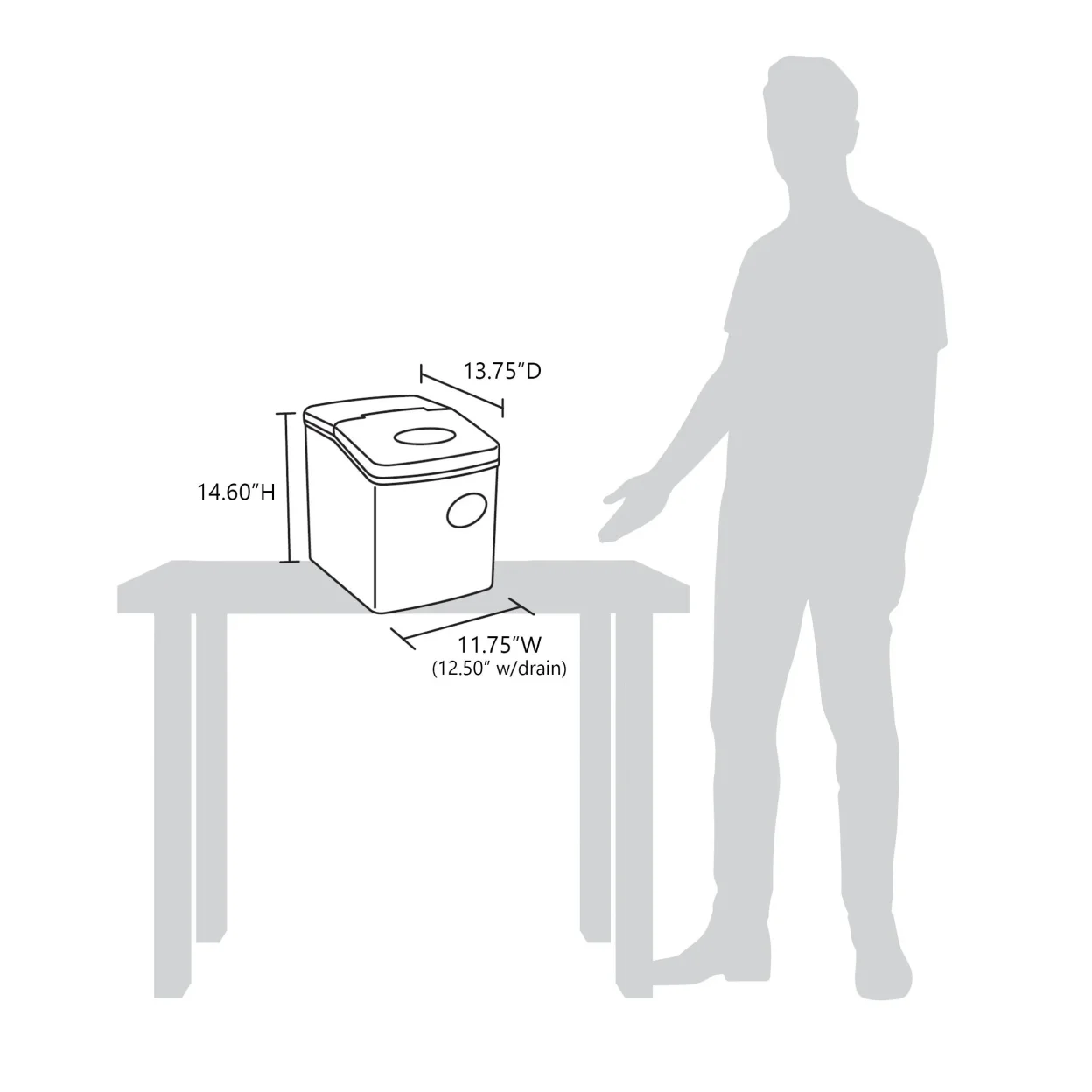 Newair Countertop Ice Maker, 28 lbs. of Ice a Day, 3 Ice Sizes, BPA-Free Parts