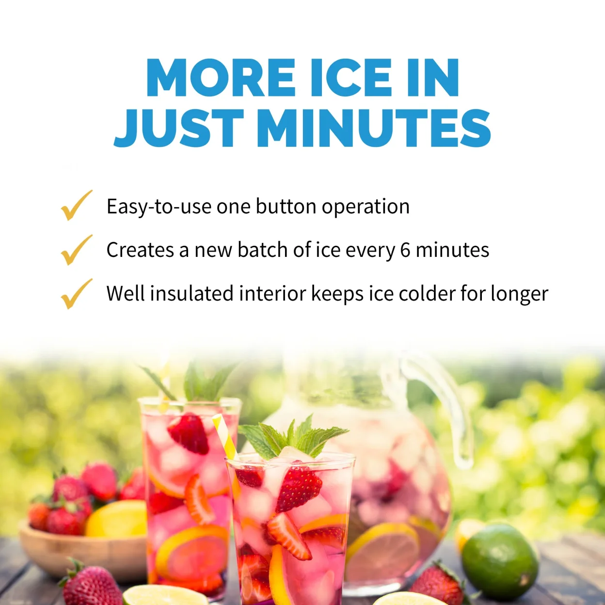 Newair Countertop Ice Maker, 50 lbs. of Ice a Day, One Button Operation and Easy to Clean BPA-Free Parts