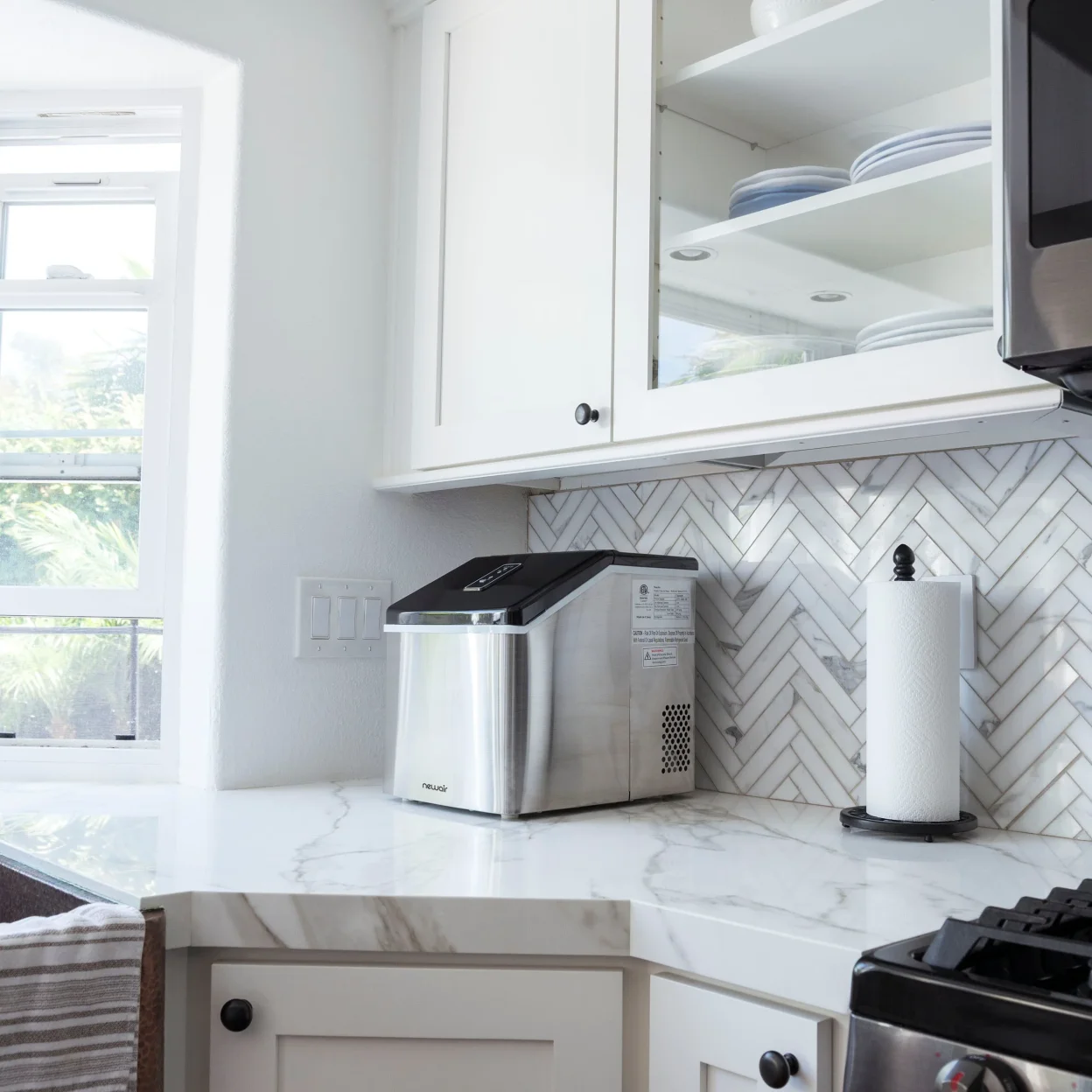 Newair Countertop Clear Ice Maker, 40 lbs. of Ice a Day with Easy to Clean BPA-Free Parts