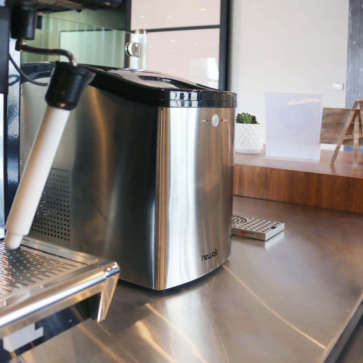 Newair Nugget Ice Maker, Sonic Speed Countertop Crunchy Ice Pellet Machine 45 lbs. of Ice a Day in Stainless Steel, Melt-Resistant Interior, Self-Cleaning Function and BPA-Free Parts, Perfect for Home, Kitchen, and More