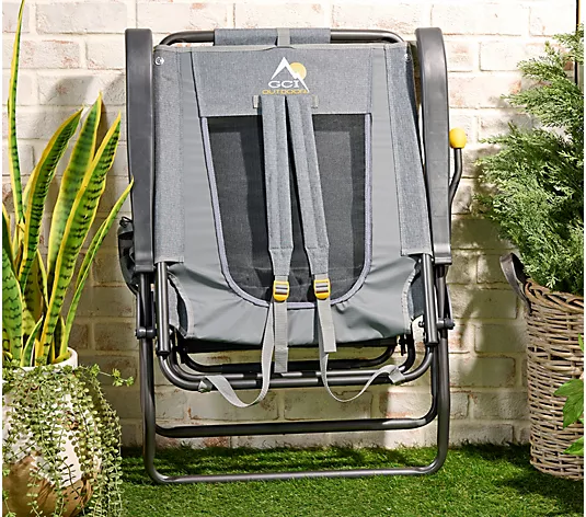 GCI Outdoor Legz Up Folding Lounge Chair with Leg Rest & Backpack Straps