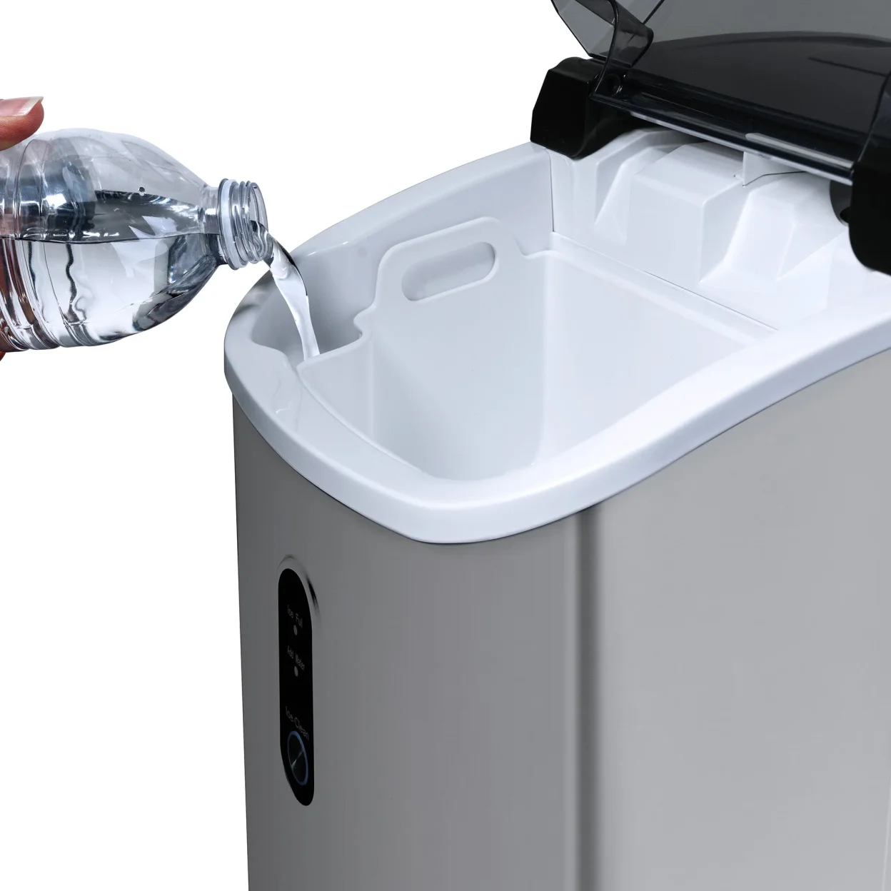 Newair 26 lbs. Countertop Nugget Ice Maker, Large Ice Viewing Window, Self-Cleaning Button and Easy-Pour Waterspout, Perfect for Cocktails, Smoothies, Soda and More