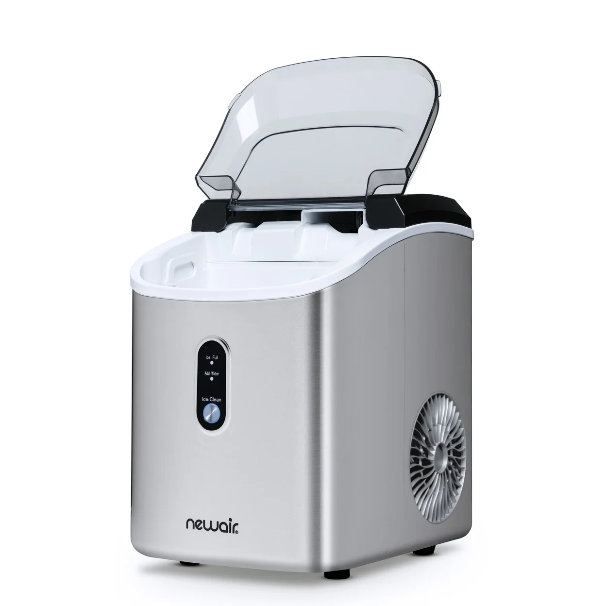 Newair 26 lbs. Countertop Nugget Ice Maker, Large Ice Viewing Window, Self-Cleaning Button and Easy-Pour Waterspout, Perfect for Cocktails, Smoothies, Soda and More